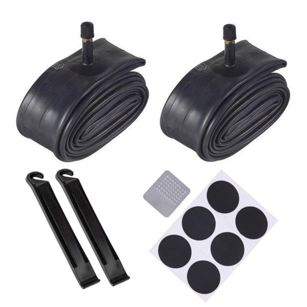 Mountainbike-Schläuche 26X1,75/2,125 Fahrradinnenreifen mit Reifenhebern, Reifenflicken und Metallraspeln