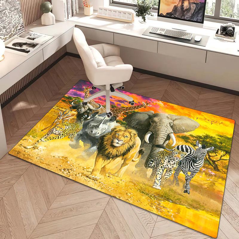 1Pc Animal World Print Rug - home decoration Carpet For Living Room Bedroom Flooring Computer Chair Area Rug