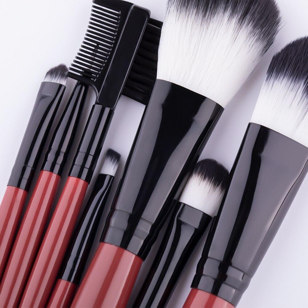 7pcs Red Makeup Brushes Powder Foundation Blusher Face Kabuki Brush Pincel Maquiagem Cosmetics Tools Make Up
