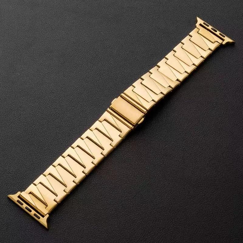 

Металлический ремешок для Apple Watch 45 мм, 44 мм, 49 мм, 40 мм, 41 мм, 42/38 мм, браслет для Iwatch Series 6, 7, 8 SE 5, сменный браслет 42mm 44mm 45mm 49mm золотистый