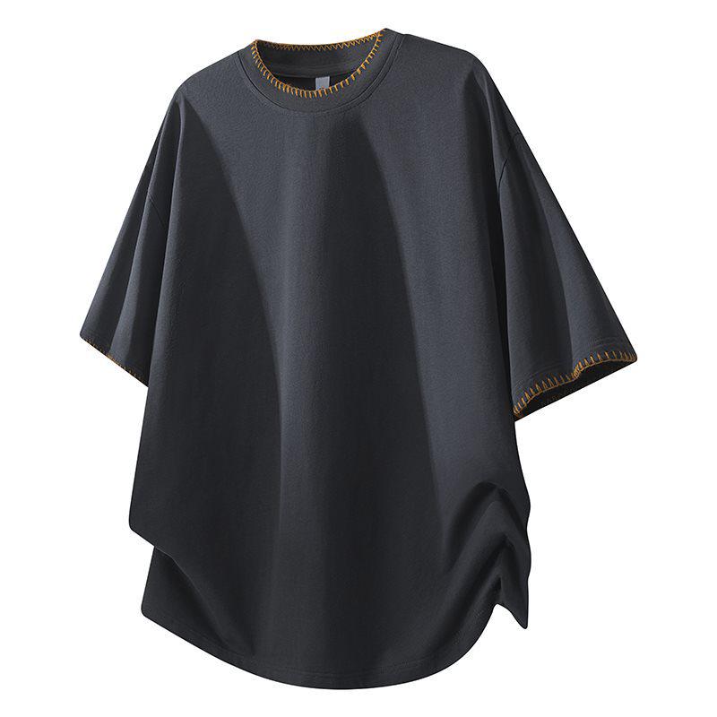High-End Men's Round-Neck T-Shirt, Trendy Loose-Fit, Breathable for Spring/Summer