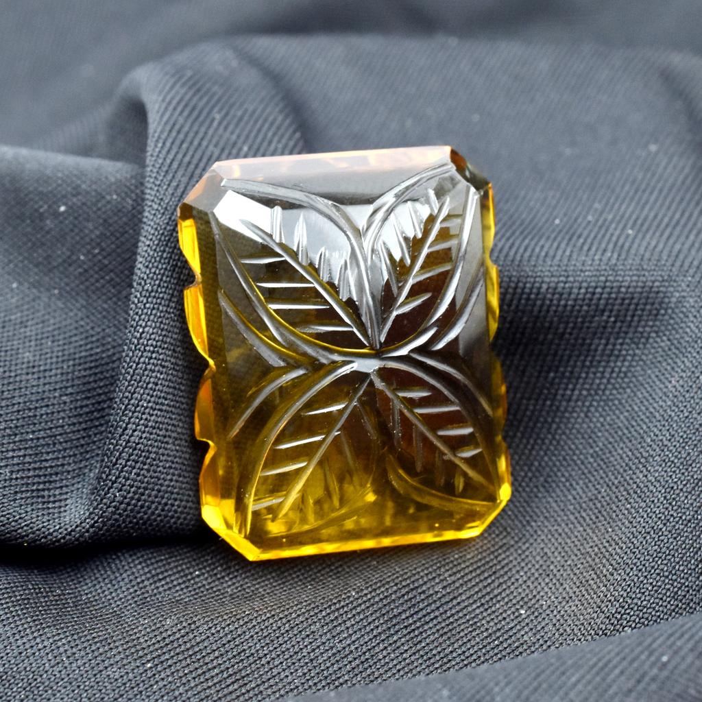 Natural Emerald Cut Yellow Topaz 64.60 Ct Brazilian Loose Gemstone