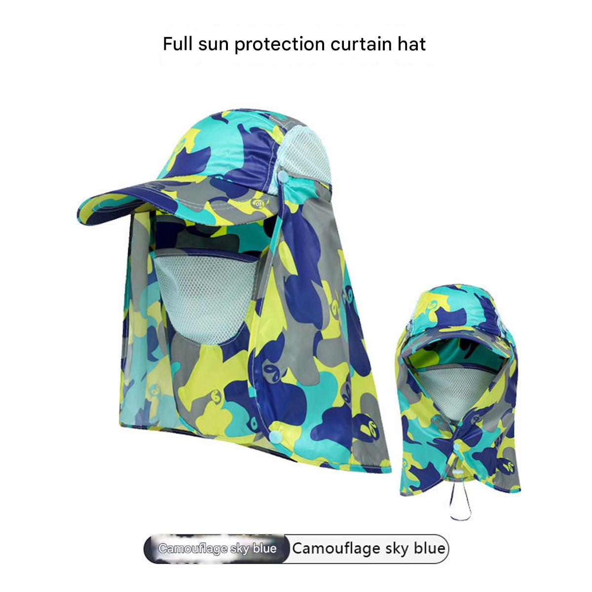 

1pcs Men s and women s four seasons full face breathable quick-drying sun hat sun hat professional fishing anti-ultraviolet hat