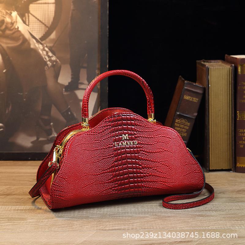 Wholesale Bags European and American Cross-Border Retro Women's Handbag Crocodile Pattern Personality Large Capacity Shoulder Bag