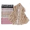 Fashion Embroider Lace Floral Bubble Chiffon Hijab Ramadan Solid Shawl Women Sunscreen Headscarf Outdoor Windproof Head Wrap