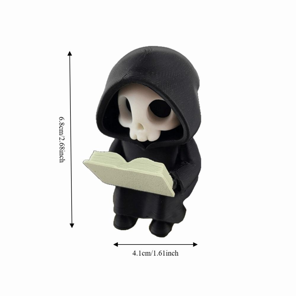 Creative Gothic Decoration Cartoon Reading Pose Ghost Statues Creative Cute Ghost Ornaments  Gifts