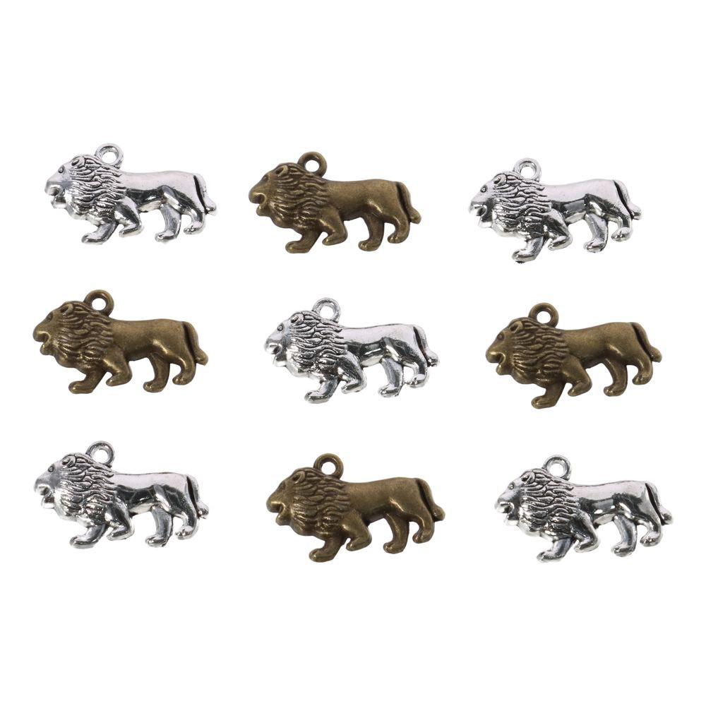 Alloy Lion Pendants Antique Silver Cartoon Animal Style Angrily Lion Pendant  DIY Accessories