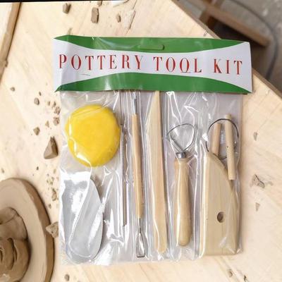 8-Piece Wooden Clay Sculpture and Carving Toolkit
