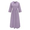 Women's Shirt Collar Button Front Midi Dress with Belt Casual A-Line Summer Dress Multiple Colors