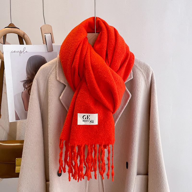 New solid color casual scarf simple fashion scarf men's and women's thickened versatile shawl