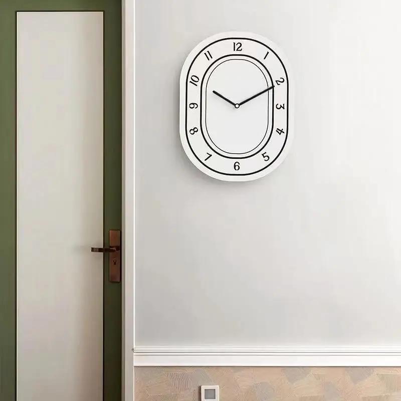 Korean  Creative Minimalist White Wall Clock Fashionable Acrylic Art Wall Decoration Home Desk Living Room Clock Decoration