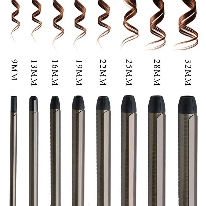 1pcs Professional Hair Curler Rotating Curling Iron Wand with Tourmaline Ceramic Anti-scalding Insulated Tip Styling Tool