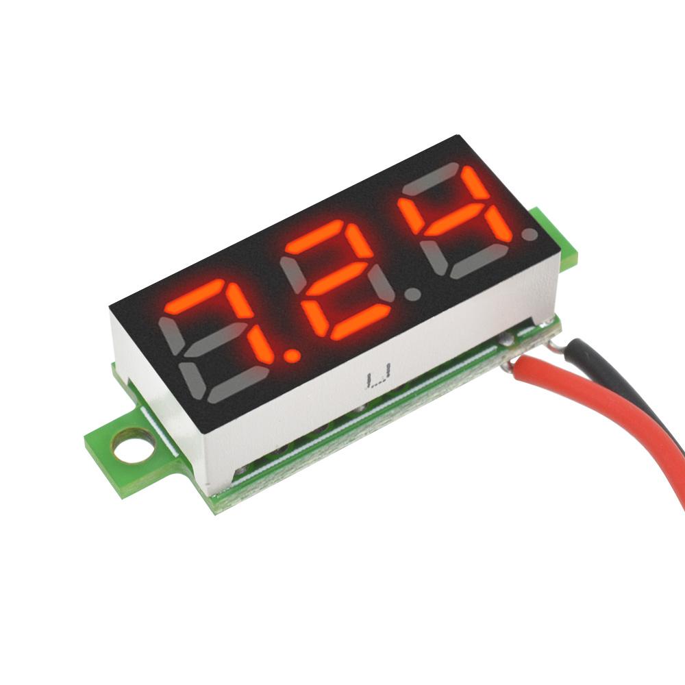 3-Digit Digital Voltmeter 0.28" 2-Wires Voltage Meter DC 3.7-30V Volt Instrument Tool LED Voltage Monitor for Motorcycle Car DIY