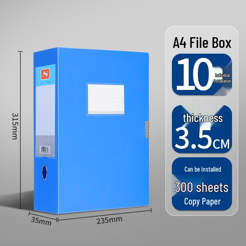 Large A4 Plastic Document Archive Box: 10x15cm, 75mm Thick, High Capacity Storage