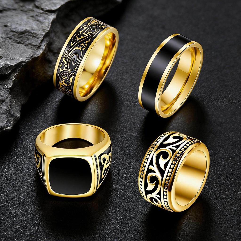 Nuevo Conjunto de Anillos Retro de Acero Inoxidable - Joyería Personalizada