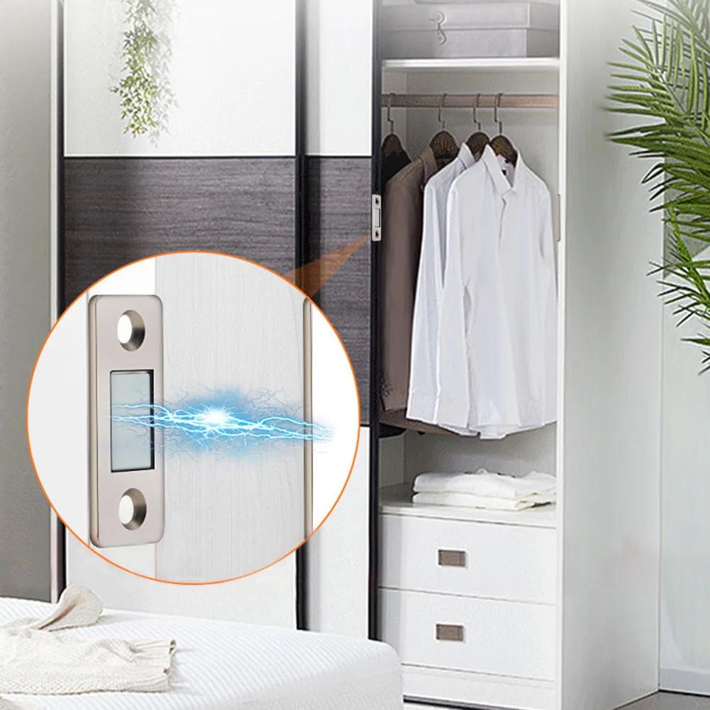 4 Sets Strong Magnetic Cabinet Catches Magnet Door Stops Hiddens Door Closer With Screw For Closet Cupboard Furniture Hardware