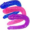 Adult Supplies Sex Toy Double Ended Realistic Dildo Long U Type Flexible Jelly Dildos Penis Cock Anal Plug Massager G-spot