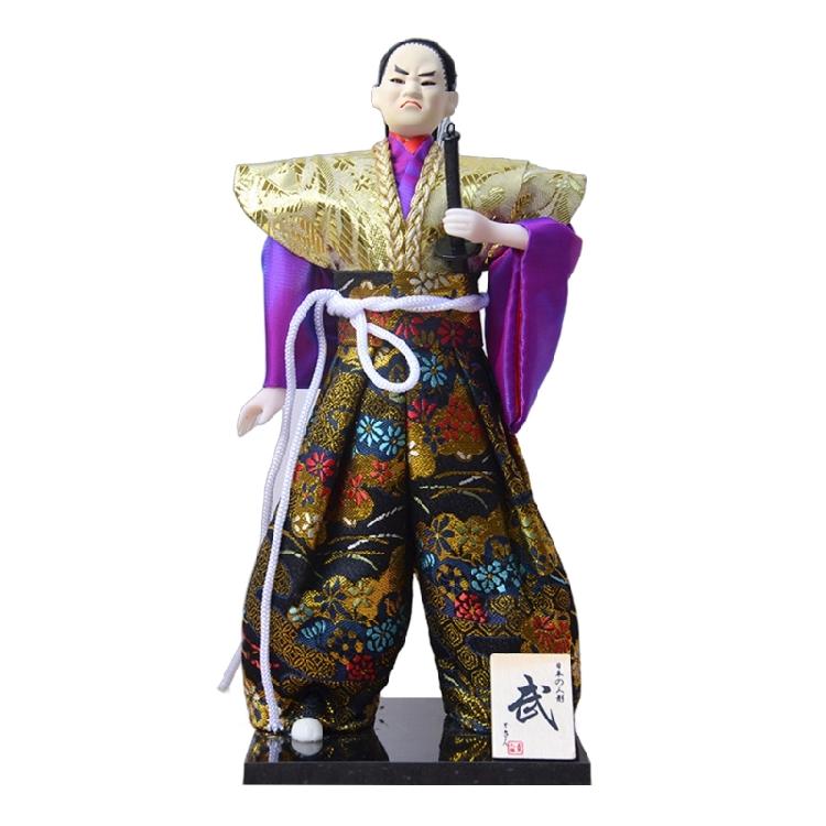 Traditional 12inch Japanese Samurais Dolls in Kimonos for Home Display and Collector's Item