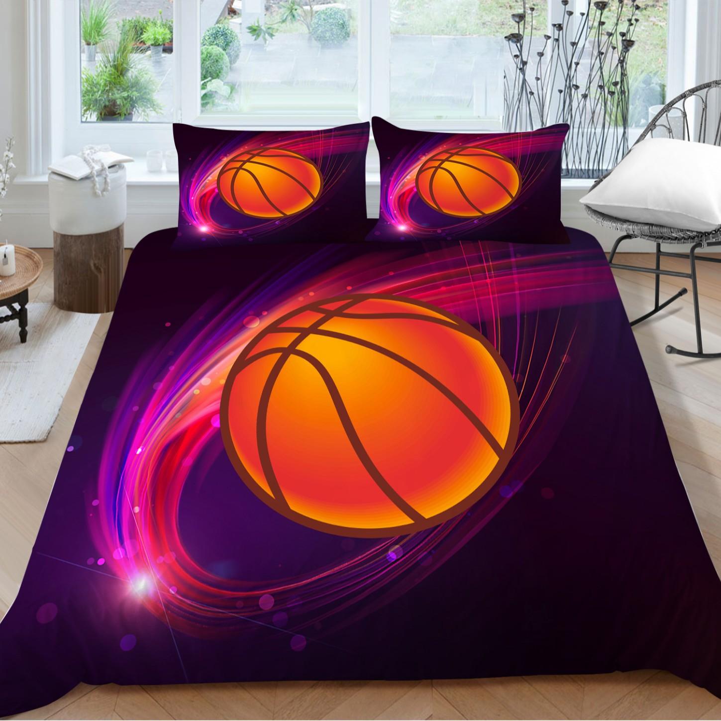 

Quilt Cover Pillowcase Two Or Three-Piece Basketball Series 3D Digital Printing Polyester EU single 135*200
