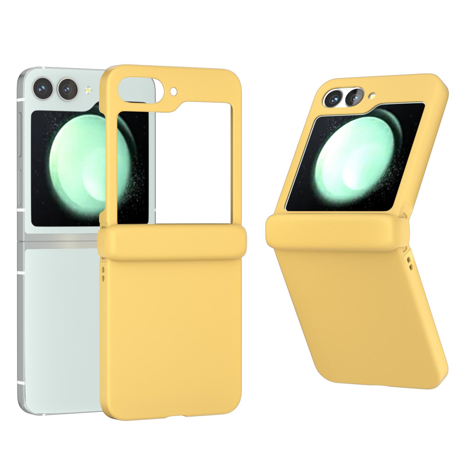 

For Samsung Galaxy Z Flip6 5G Case Skin-touch PC Phone Cover with Hinge Protection Yellow