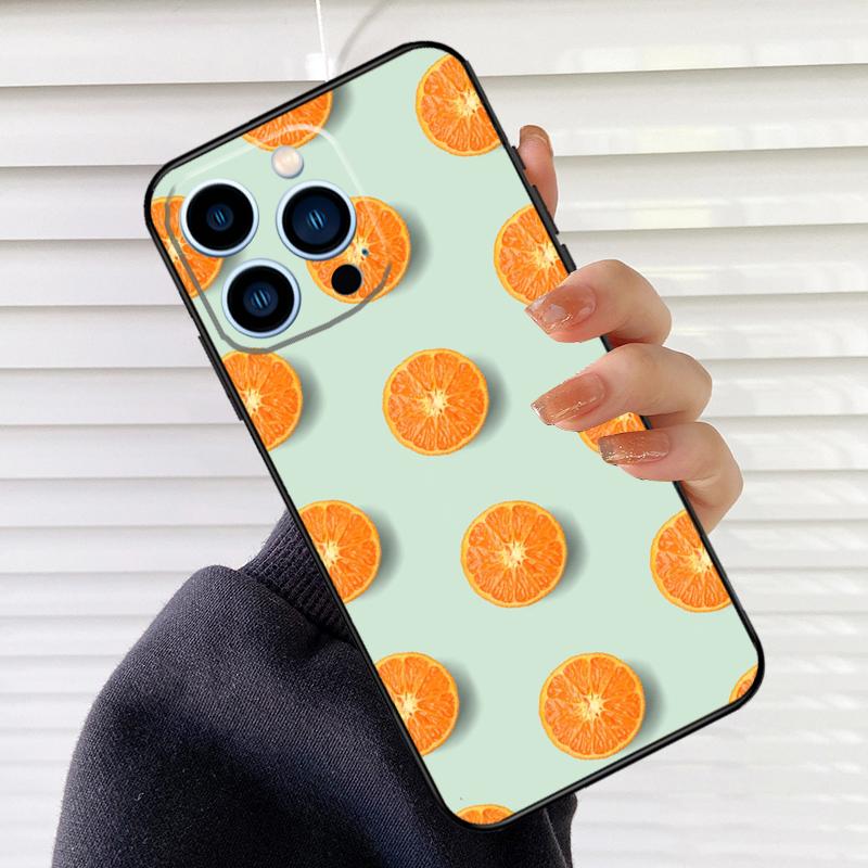

Summer Fruit Orange Phone Case For iPhone 16 15 14 13 11 12 17 Pro Max mini 15 16 Plus 16e 17 Air Cover Fundas iPhone 12Pro MAX