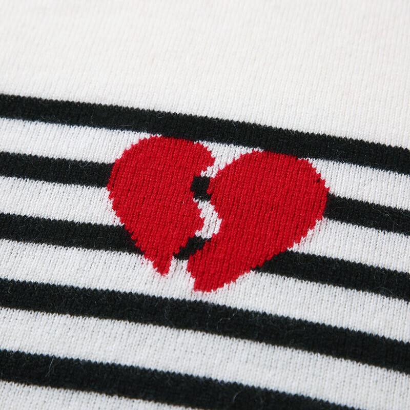 Komong Boka Women's Striped Round Neck Cashmere Pullover Sweater