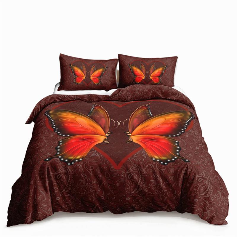 Butterfly And Death Moth Bedding Collection For Girls Gothic Skull Boho Comforter Cover Decor Bedroom Sun And Moon Pattern Duvet Cover