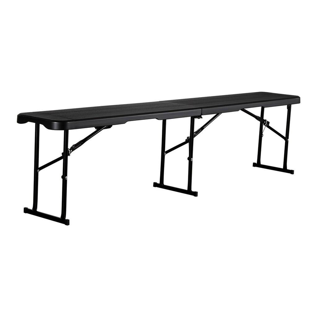 Plastic Folding Bench, 6 ft Portable Bench for Outdoor Picnic Party Camping Dining, Foldable Smooth HDPE Seat for Garden Soccer Multipurpose