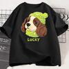 Cute Puppy Head Print Tshirt Unisex Summer Loose Short Sleeve Cartoon Dog Graphic Tee Kawaii Pet Casual Top Unisex Clothes