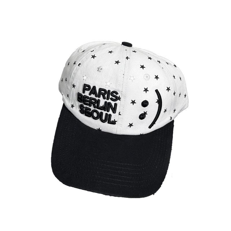 Smiling Face Polka Dots Star Letters Baseball Cap Women Deepen Big Head Circumference Casual Versatile Baseball Cap Men Trend