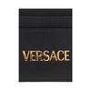 Versace Gold Metal Logo Leather Card Holder Women Accessories Black 1020081-1A13677-1B00V