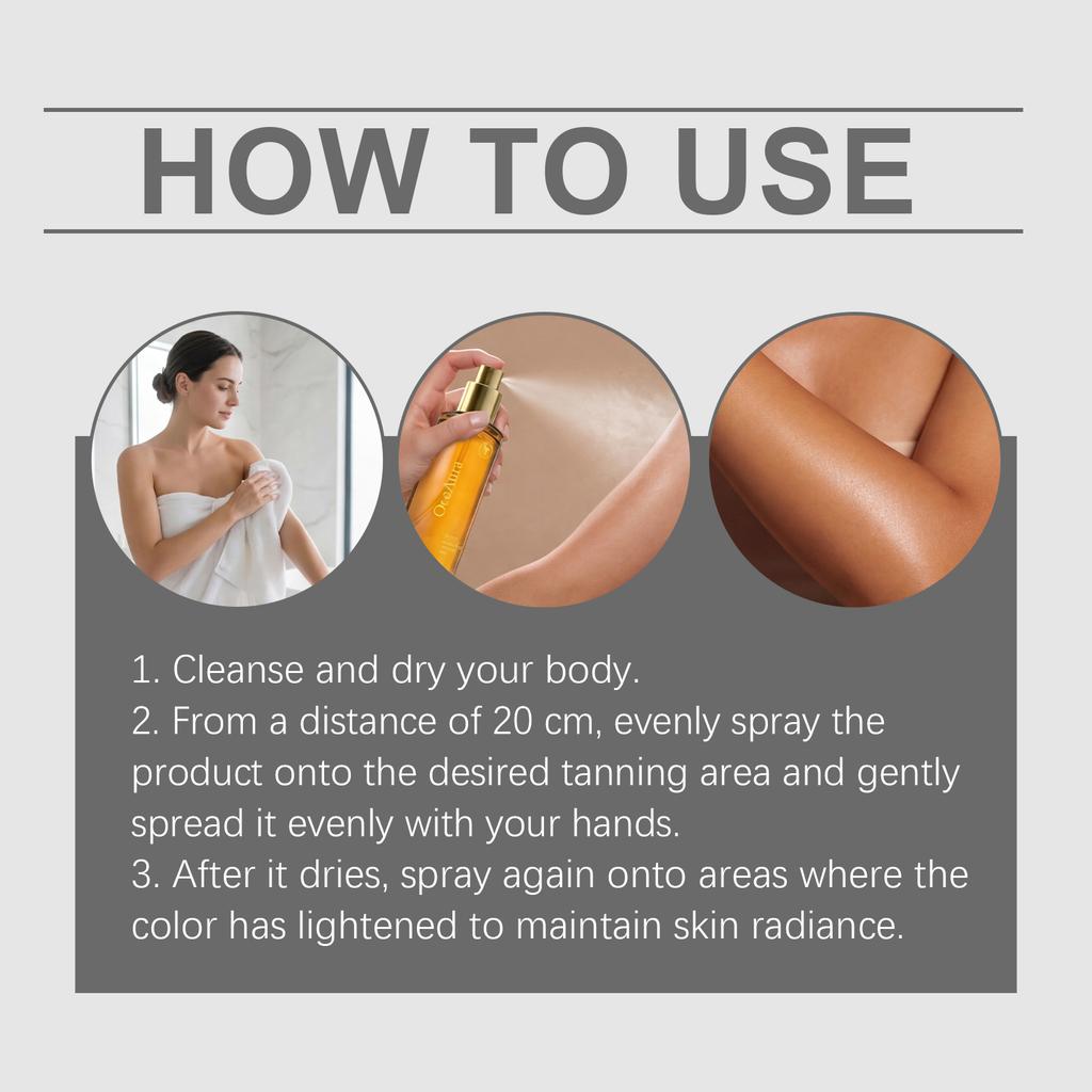 Tanning Spray, Natural Tanning Spray, Gradual And Even Skin Coloration, Moisturizing And Refreshing Body Spray,100ml