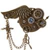 Vintage Steampunk Brosche Anstecknadel für Damen Herren PunkStyle Zahnrad Flügel Kette Brosche Reversnadel Hemd Korsage Anstecknadel Haarspange