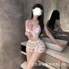 Crispy Cherry Floral Can Be Worn Outside, Sexy Suit, Free Suspender V-neck Plus Chest Pad Pajamas, Comfortable Home