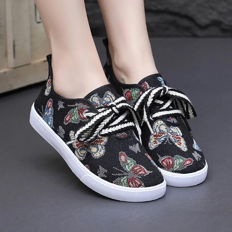 Women Cute Round Toe High Quality Anti Skid Canvas Shoes Lady Cool Comfort Spring & Summer Shoes for Student Ab605