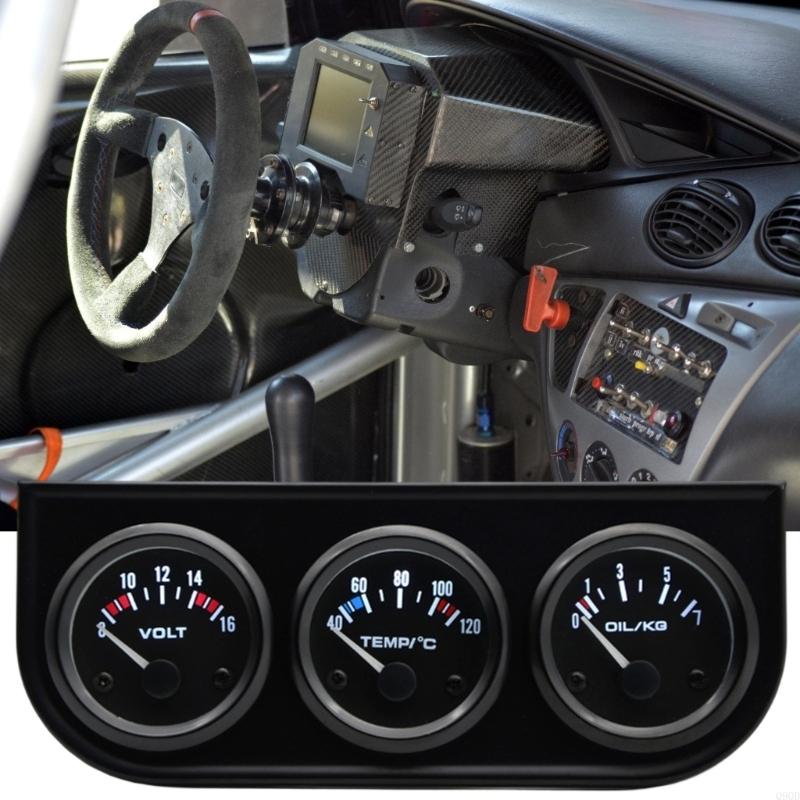 Q9QD Multiple Parameter 12V 24V Compatible Triple Instrument Cluster Gauge For Vehicle Use