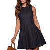 European and American fashion simple and versatile sleeveless slim version is suitable for a variety of occasions, new women's dress imitation denim