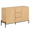 Modern Sideboard with Geometric Structure, Double Doors, Middle Drawer, Multifunctional Storage Cabinet for Living/Dining Room
