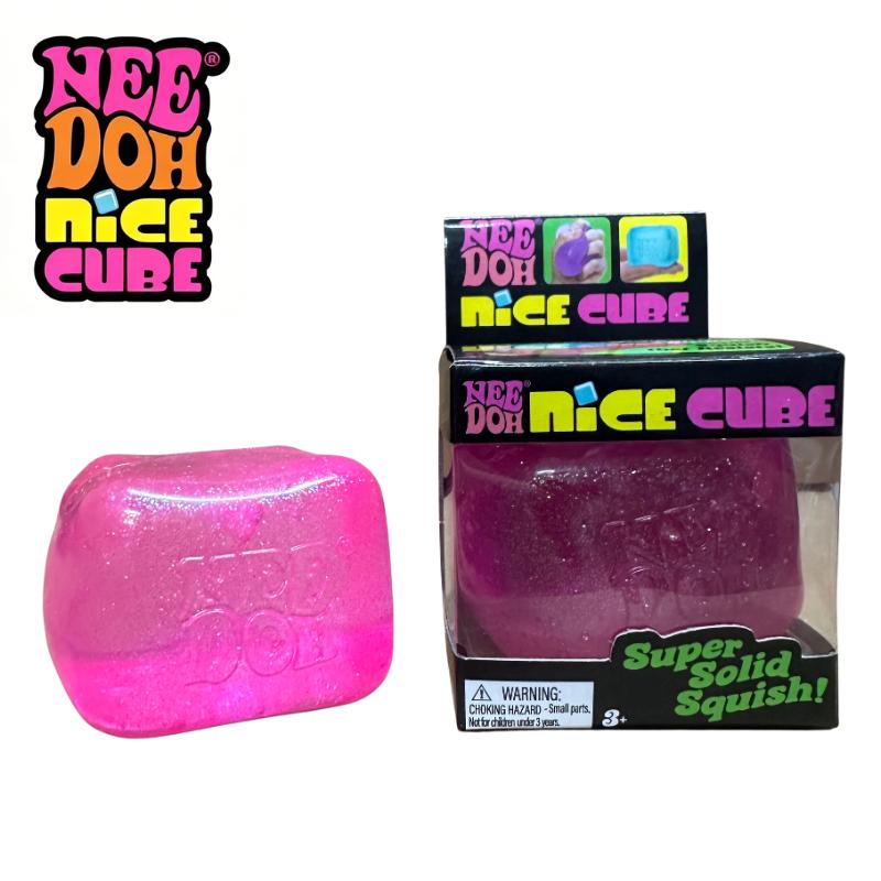 Needoh Schylling Glitter Kubus Maltose IJsblokje Zacht Knijpen Langzame Terugslag Sensorisch Fidget Speelgoed Stressverlichting Ontspannend Speelgoed