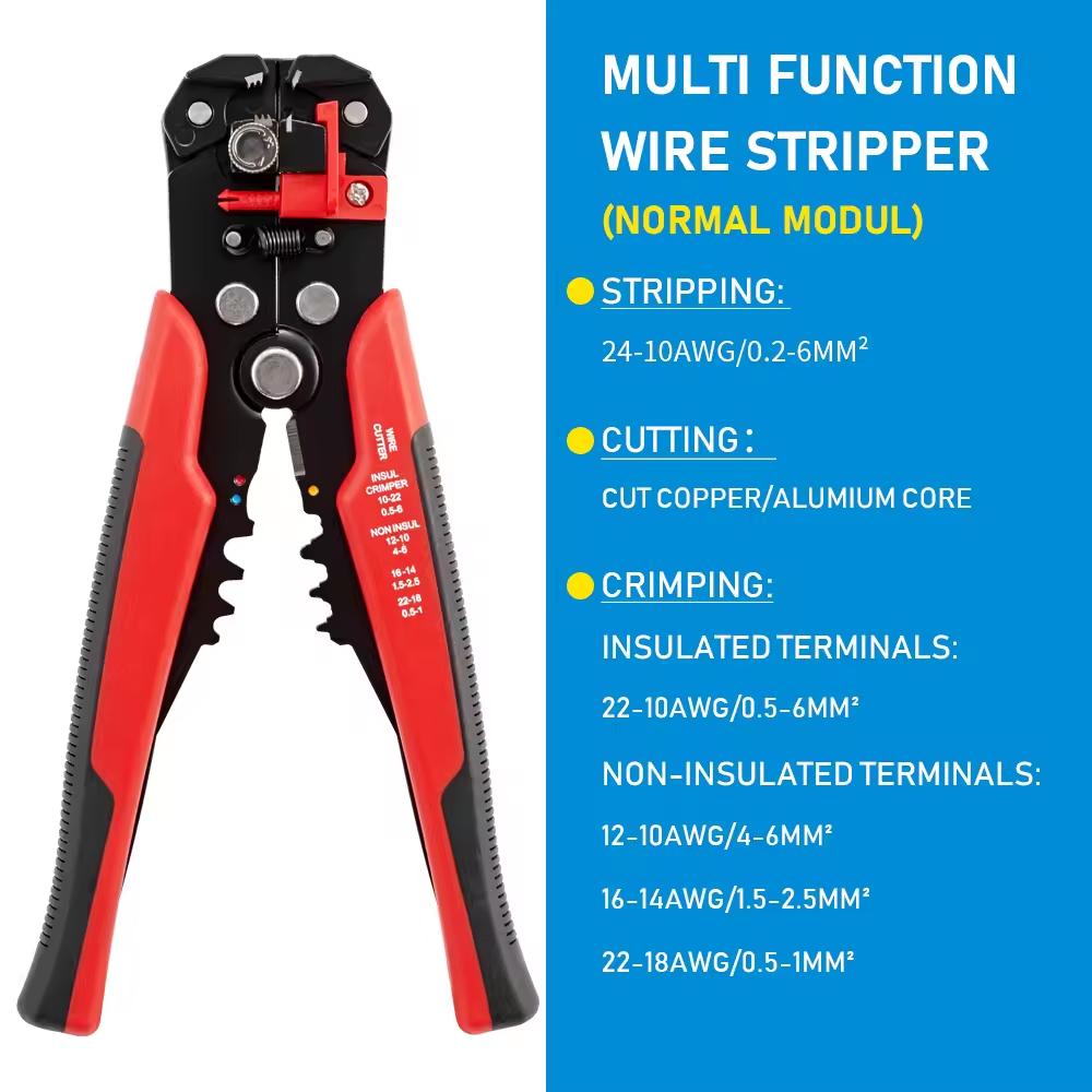 3 In1 Wire Stripper Tools Multitool Pliers Automatic Stripping for AWG 24-10 Cutter Crimping Cable Wire Electrician Repair Tools