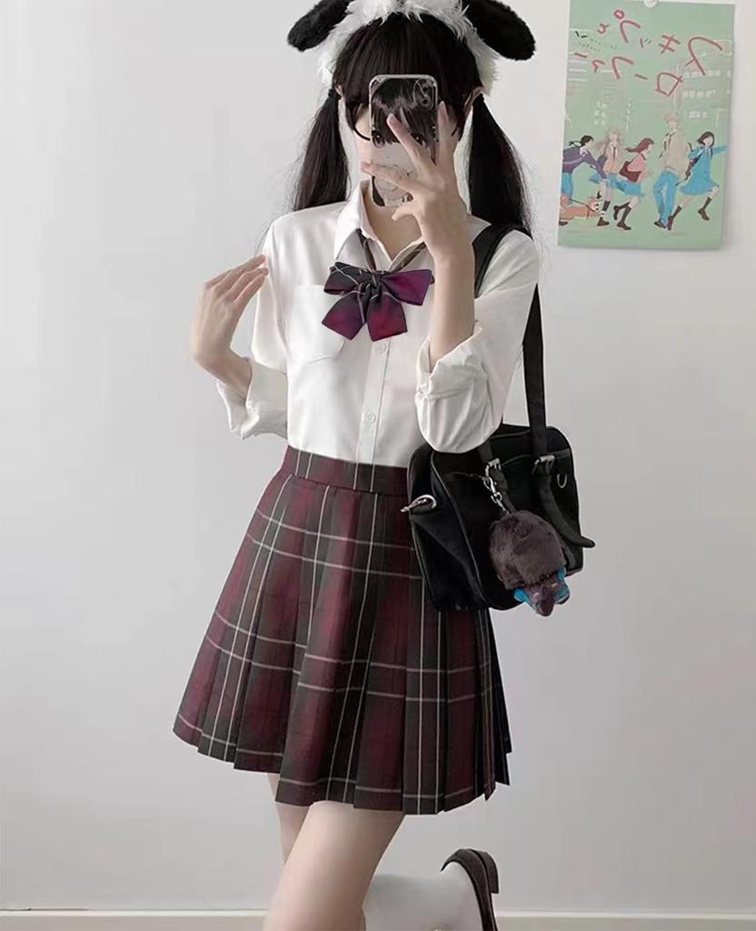 QOOLY JK Uniform Plus High School Girl School Size M 5-Piece Set, Size, Uniform, Spring, Autumn, Winter, Costume, Cosplay, Black,