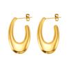 2025 new trendy fashion electroplating polished hollow earrings simple and versatile classic design earrings