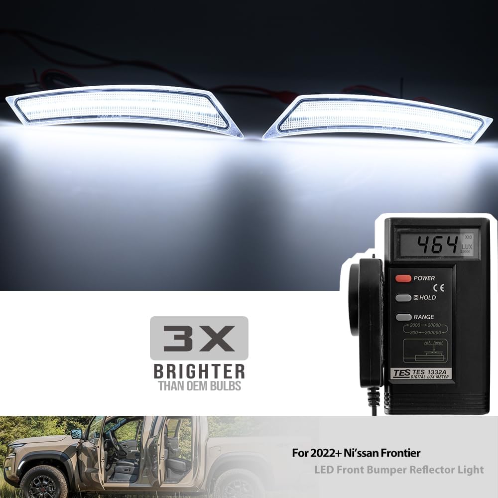 2PCS Led Front Bumper Reflector Side Marker Light for 2022 2023 2024 Ni'ssan Frontier Led Turn Signal Light White Side Signal Indicators OEM