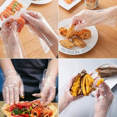 Clear Disposable Gloves Transparent Plastic Gloves Latex Free Food Prep Safe Gloves for Cooking Cleaning BBQ Kitchen Things