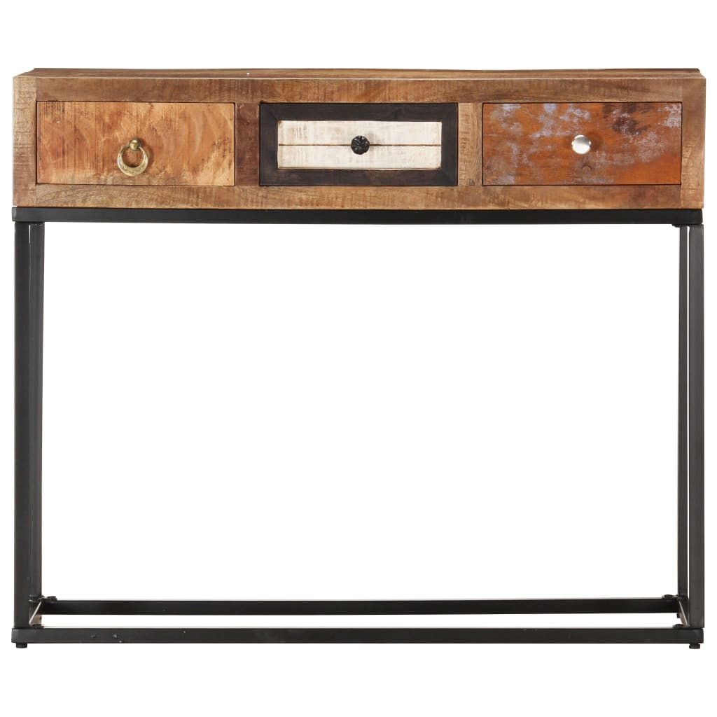 Golden Console Table 90 x 30 x 75 cm Solid Reclaimed Wood