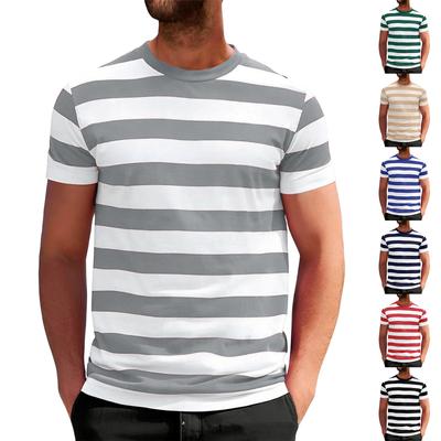 Men's Leisure Trend Round Neck Print T- Shirt Short Sleeves