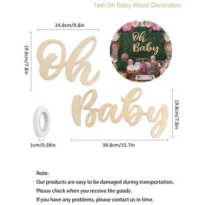 2 pièces Bois Panneau Bébé Bannière Baby Shower pour Toile de Fond 1er Anniversaire Bannière Fête Bébé Décorations d'Événement pour Toile de Fond Révélation de Genre