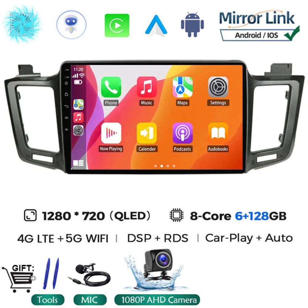 Android 14 Car Radio For Toyota RAV4 RAV 4 2013 2014 2015 2016 2017 Multimedia Player 4G Carplay GPS Stereo Head Unit Auto