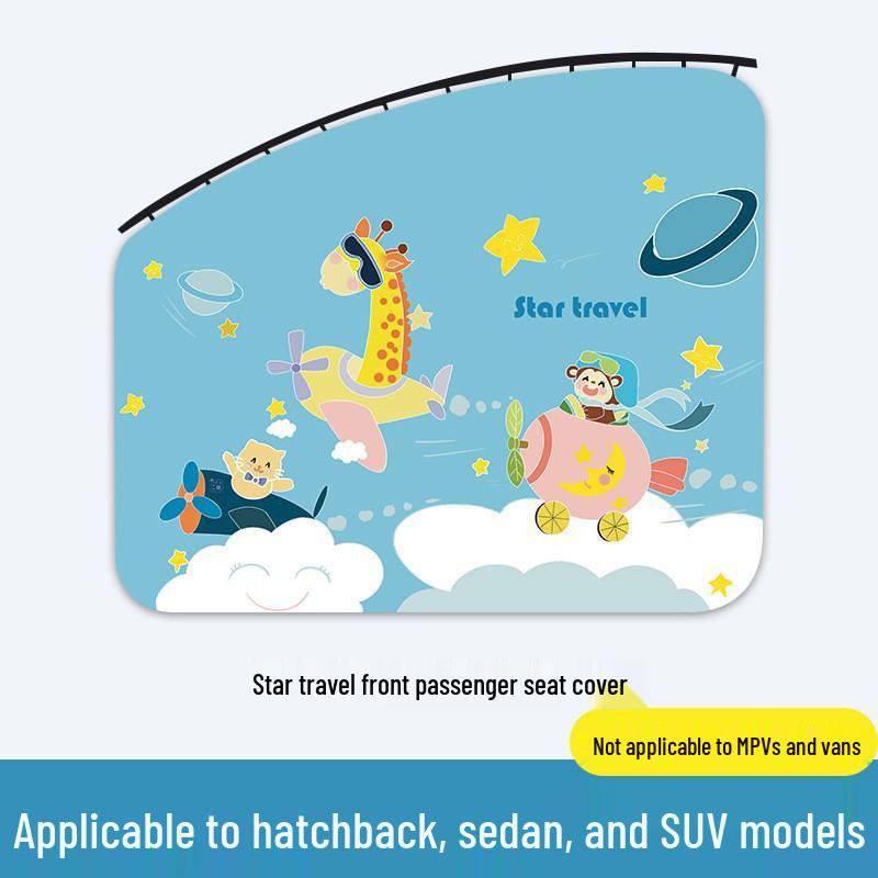 Car Rear Seat Cartoon Sunshade Curtain - Baby Sun Protection & Heat Insulation