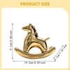 Ceramic Rocking Horse Statue Sculpture Electroplating Figurine for Table Centerpiece